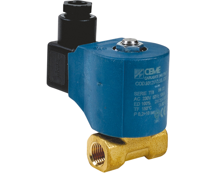 Brass solenoid valve EST 93 1/4'' direct acting normally closed 12V DC